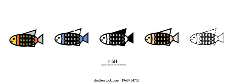 fresh fish vector type icon