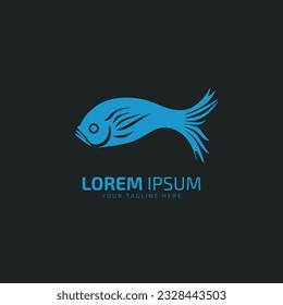Fresh fish water logo icon vector design silhouette template