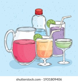 estilo de cinco bebidas frescas