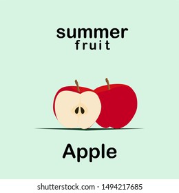 Fresh flat apple design bright