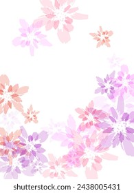 Fresh floral background. Airy flying petals windy blowing background.