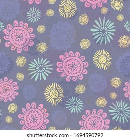 Repetición del vector floral fresco. Perfecto para casa, niños, estacionario, envoltura, scrapbooking.