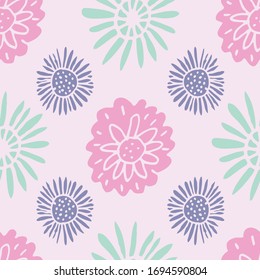 Fresh floral vector repeat. Perfect for home, kids, stationary, wrapping, scrapbooking.