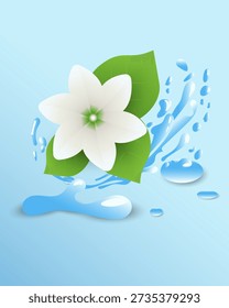 A fresh flower illustration creates a lively summer graphic ornament element for a joyful festival celebration set. A soft flower illustration forms a charming summer ornament