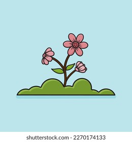 Fresh Flower Logo Design Illustration