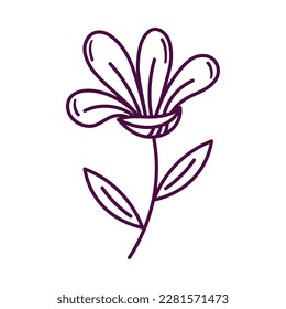 Fresh flower nature doodle icon isolated