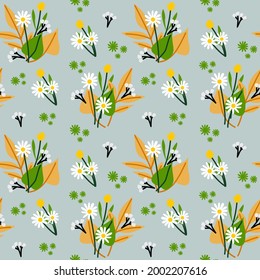 fresh flower seamless pattern vector background