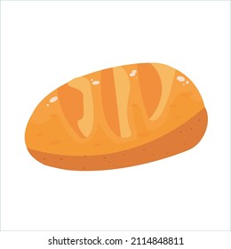 Fresh fluffy bread icon illustration isolated on white background. Vector art.