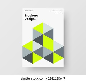 Plantilla de diseño vectorial A4 de volante fresco. Diseño de página principal de patrones geométricos premium.