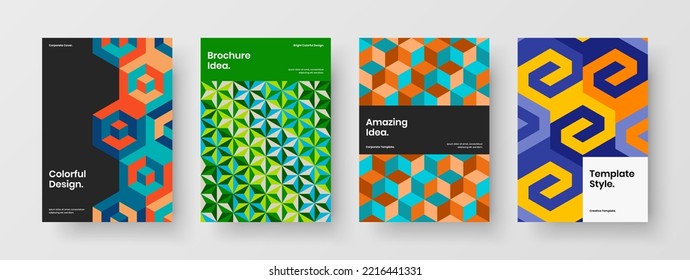 Nuevo conjunto de concepto vectorial de diseño de volante. Colección de diseño de identidad corporativa de patrones geométricos asombrosos.