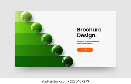 Fresh flyer design vector illustration. Abstract 3D balls corporate cover template.