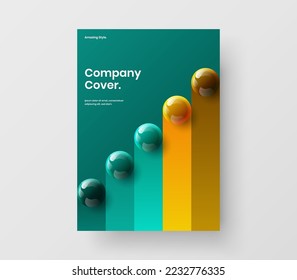 Fresh flyer vector design concept. Original 3D balls presentation template.