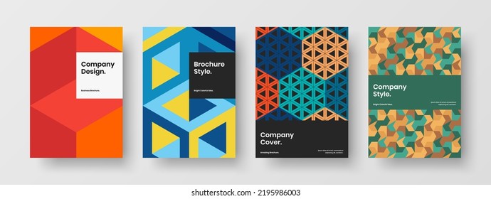 Frische Vektorgrafik-Design-Set für Flyer. Kreative geometrische Muster Plakatlayout-Komposition.