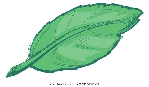 Fresh foliage. Green leaf icon. Botany symbol