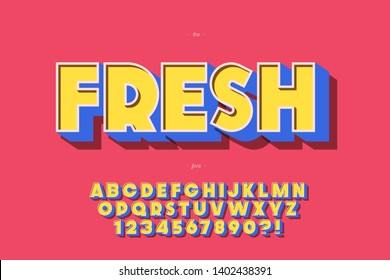 Fresh font 3d bold typography colorful style