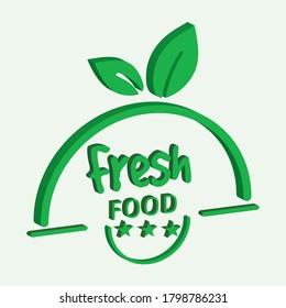 
fresh food 3D vintage vector labe is the graphic arts,refers to pre-made images used to illustrate any medium. 