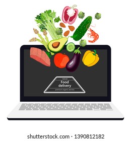 Fresh food delivery concept icon