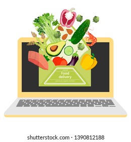 Fresh food delivery concept icon