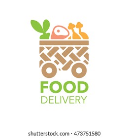 Fresh food delivery logo vector illustration