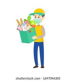 fresh food delivery service vector