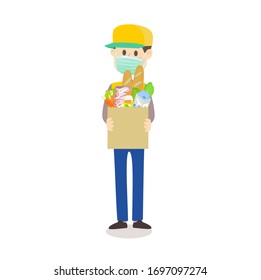 fresh food delivery service vector