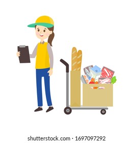 fresh food delivery service vector