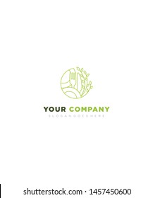 Fresh food and drinks logo vector and illustration