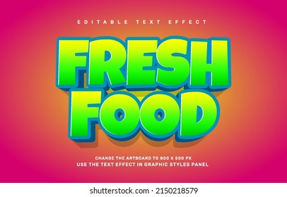 Fresh food editable text effect template