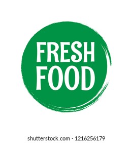 Fresh food emblem, label, badge, logo, icon. premium quality package label. vintage stamp. designed for fresh products 