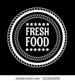 Fresh food emblem, label, badge, logo, icon. premium quality package label. vintage stamp. designed for fresh products 