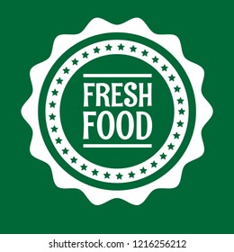 Fresh food emblem, label, badge, logo, icon. premium quality package label. vintage stamp. designed for fresh products 