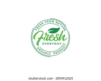 Fresh food everyday label design template