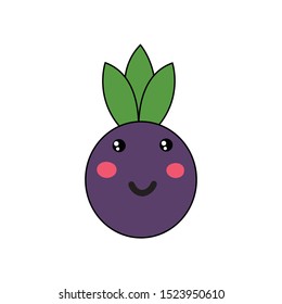 Fresh Food Fruit vegetable isolated cartoon cute icon. Fruit for farm market, vegetarian salad recipe design. vector illustration in flat style