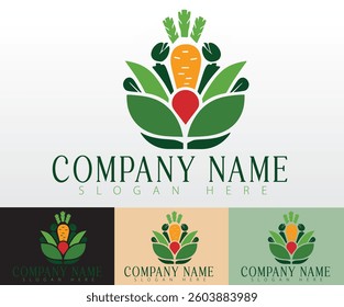 A fresh food logo concept symbolizing a healthy and natural way of life.