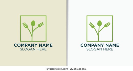 diseño de logotipo de comida fresca vectorial, plantilla de logotipo de restaurante