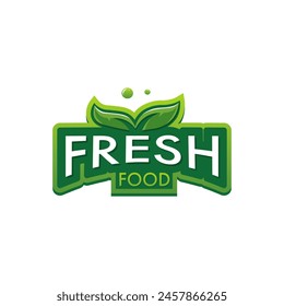 Fresh food logo design vector isolated in white