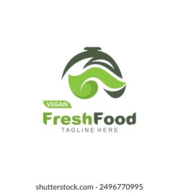 Fresh food logo healthy product badge or label food and drink market, vegan, nature organic premium quality design