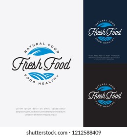 Fresh food logo. natural food logo, fresh restaurant icon badge logo template