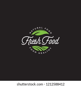 Fresh food logo. natural food logo, fresh restaurant icon badge logo template