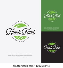 Fresh food logo. natural food logo, fresh restaurant icon badge logo template