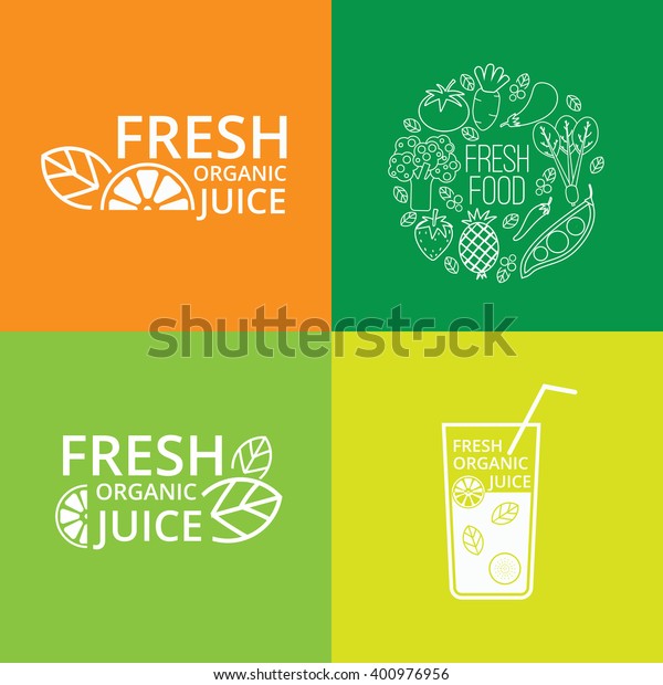 Fresh Food Logo Setjuice Logovector Logo Stock Vector Royalty Free