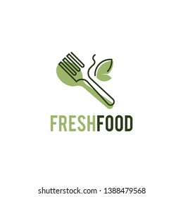 Fresh food logo template. Organic food logo template. Healthy food logo template vector