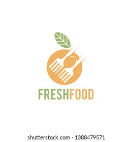 Fresh food logo template. Organic food logo template. Healthy food logo template vector