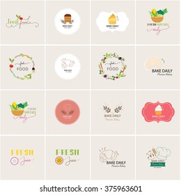 Fresh Food Logo Vector Template And Element.