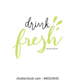 Fresh food logo vector template, Hand drawn letter.