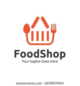 Fresh Food Shopping Logo design vector template. logo concept for shop , supermarket or supermall.