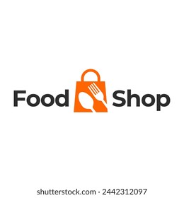 Fresh Food Shopping Logo design vector template. logo concept for shop , supermarket or supermall.