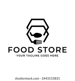 Fresh Food Shopping Logo design vector template. logo concept for shop , supermarket or supermall.
