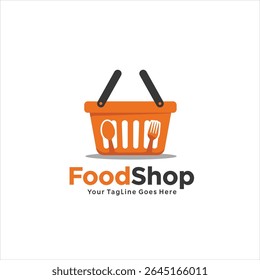 Fresh Food Shopping Logo design vector template