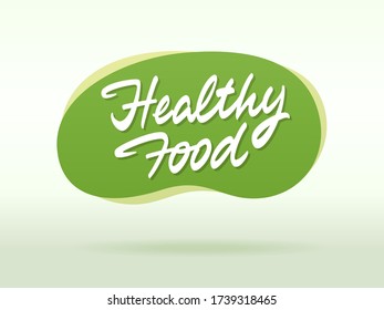 Fresh Food vector inscription. Unique handdrawn lettering signboard.